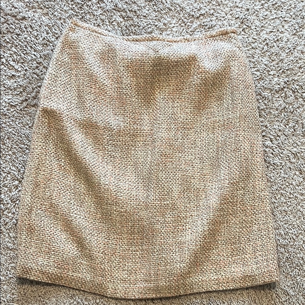 Elegant Tan Tweed Skirt